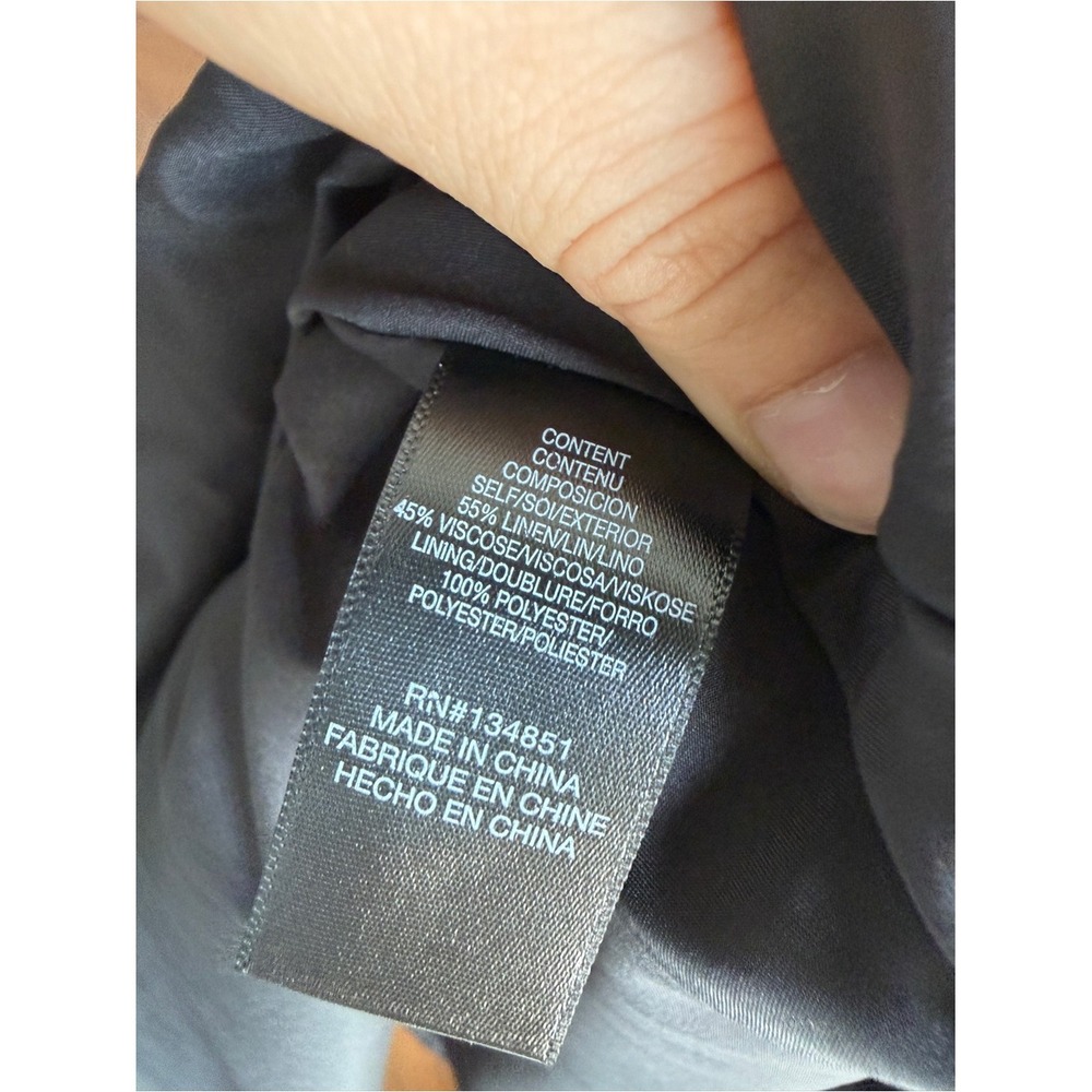Wayf Black Linen Mini Dress Esmeralda A-Line Scoop Neck Sleeveless Party NWT Lg - Picture 14 of 16